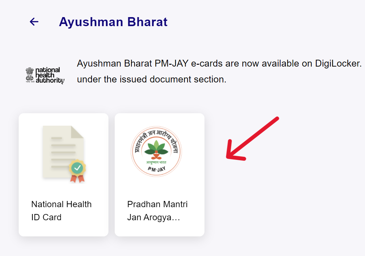 Ayushman Bharat Service On Digilocker